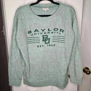 Women's Green Baylor University Bears Terrycloth Style College Sweater Small